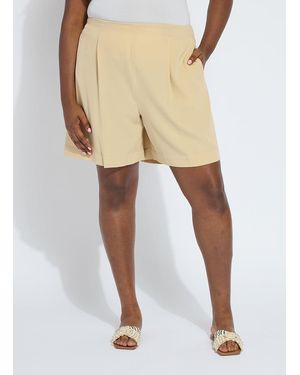 Lyssé Dia Pleated Short (7" Inseam) - Natural