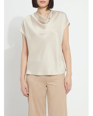 Lyssé Yasmin Drape Neck Sleeveless Blouse - Natural