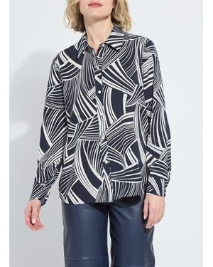Lyssé Parker Button Down Printed Shirt - Blue