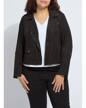 Lyssé Amelia Moto Vegan Suede Jacket Curvy - Black