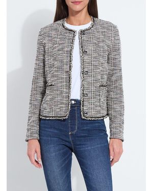 Lyssé Charlotte Collarless St Tweed Jacket - Gray