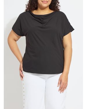 Lyssé Ensley Cowl Neck Top - Black