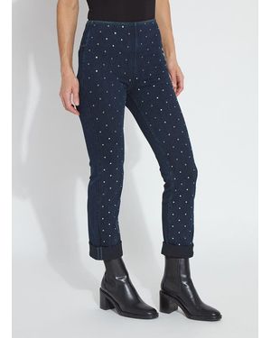 Lyssé Studded Boyfriend Denim (26" Inseam) - Blue