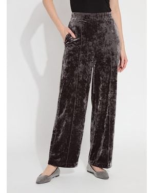 Lyssé Shay Crushed Velvet Suit Pant (30" Inseam) - Black