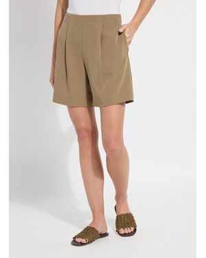 Lyssé Dia Pleated Short (7" Inseam) - Natural