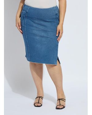 Lyssé Lyrica Denim Skirt Curvy (25" Inseam) - Blue