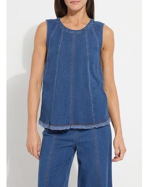 Lyssé Irabella Fringed Denim Top - Blue