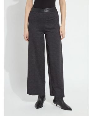 Lyssé Denver Hi Waist Wide Leg Printed Ponte (28" Inseam) - Black