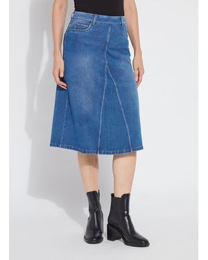 Lyssé Bella Denim Skirt (28" Inseam) - Blue