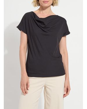 Lyssé Ensley Cowl Neck Top - Black