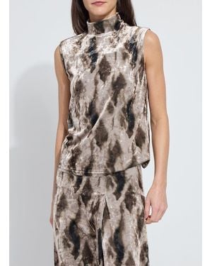 Lyssé Dominique Stretch Velvet Top - Brown