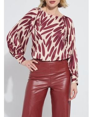 Lyssé Naila Raglan Neckline Detail Blouse - Red