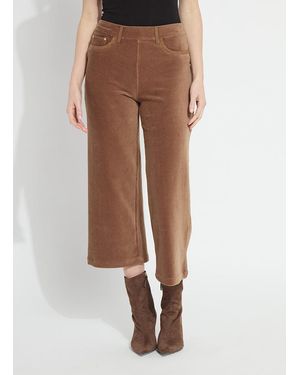 Lyssé Tilda Stretch Baby Cord Wide Leg Pant - Brown