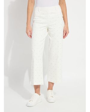 Lyssé Audrey Pearled Embellished Crop Denim (26" Inseam) - White