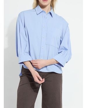 Lyssé Enid Oversized Cropped Shirt - Blue