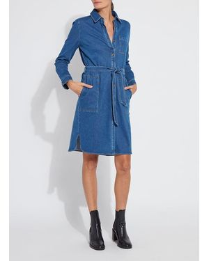 Lyssé Knit Denim Schiffer Dress - Blue