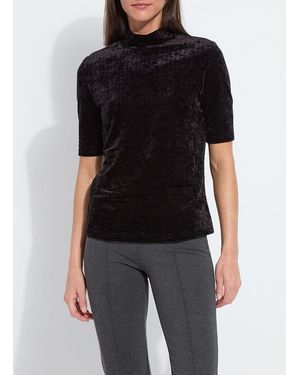 Lyssé Winifred Smocked Velvet Top - Black