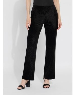 Lyssé Metallic Foil Velvet Pant (31.5" Inseam) - Black