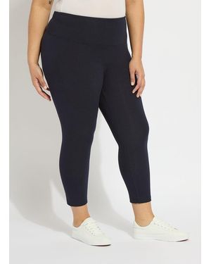 Lyssé Flattering Cotton Cropped Legging - Blue