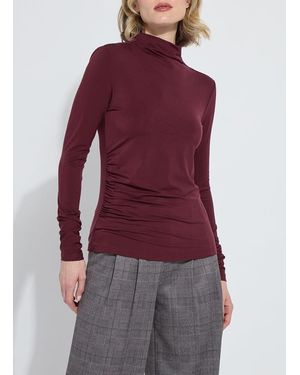 Lyssé Jovita Funnel Neck Top - Red