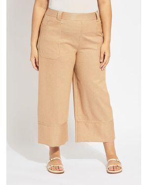 Lyssé Analia Wide Leg Denim Curvy (25" Inseam) - Natural