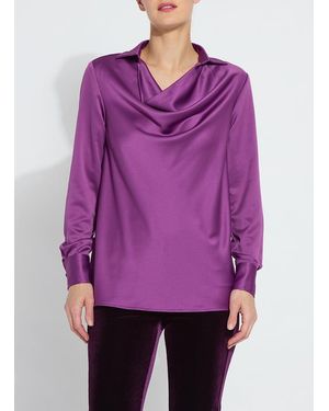 Lyssé Wallis Draped Cowl Neck Top - Purple