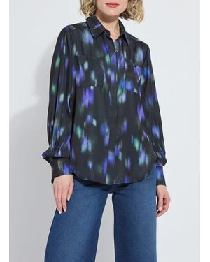 Lyssé Aitana Utility Pleated Detail Blouse - Blue