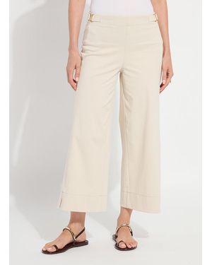 Lyssé Nylah Detail Wide Leg Crop Pant (26" Inseam) - Natural