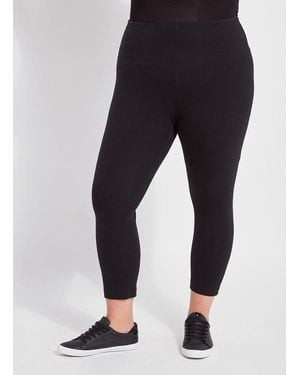 Lyssé Flattering Cotton Crop Legging Curvy (21.5" Inseam) - Black