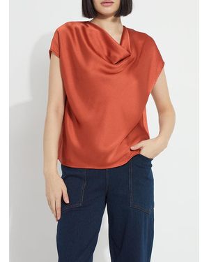Lyssé Yasmin Drape Neck Sleeveless Blouse - Orange