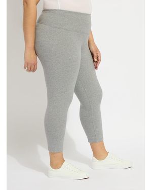 Lyssé Flattering Cotton Cropped Legging Curvy (21.5" Inseam) - Gray