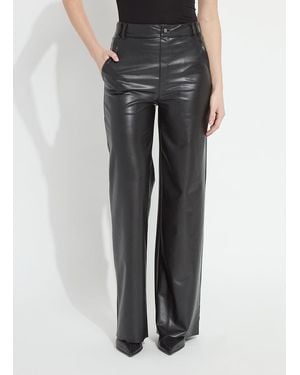 Lyssé Ada Pull On Transeasonal Vegan Leather Trouser - Black