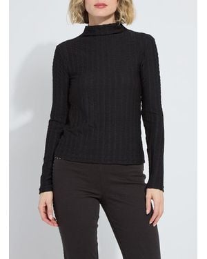 Lyssé Isaura Funnel Neck Smocked Top - Black