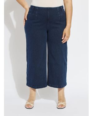 Lyssé Layton Wide Leg Crop Curvy - Blue