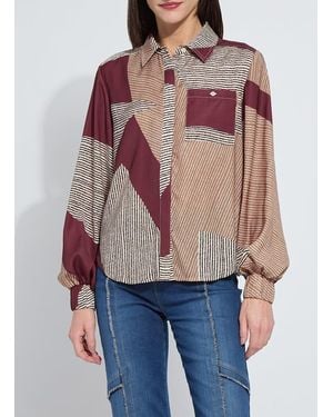 Lyssé Anish Elastic Cuff Shirt Blouse - Red