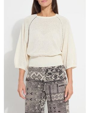 Lyssé Anabela Wide Sleeve Knit Linen Sweater - White