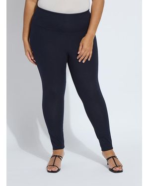 Lyssé Flattering Cotton Legging Curvy (28" Inseam) - Blue