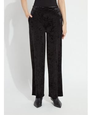 Lyssé Shay Crushed Stretch Velvet Suit Pant (30" Inseam) - Black