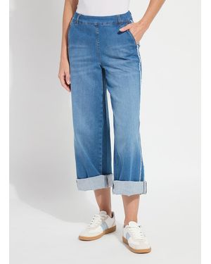 Lyssé Andie Fringe Detail Premium Denim (30" Inseam) - Blue