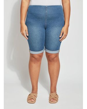 Lyssé Boyfriend Short Curvy (13" Inseam Uncuffed) - Blue