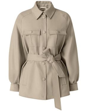 Mackage Eugenia Wool Gabardine Jacket With Balloon Sleeve - Natural