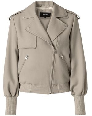 Mackage Pony Wool Gabardine Moto Jacket - Gray