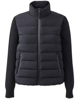 Mackage Oceane-City Light Down Mixed-Media Jacket - Blue