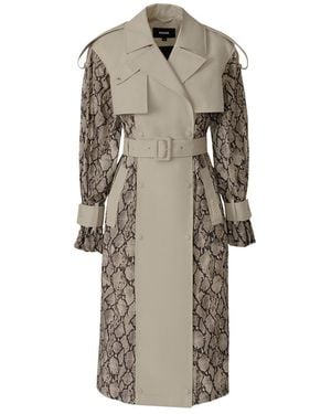 Mackage Zonomi-Pr Lightweight Snake Pattern Trench Coat - Natural