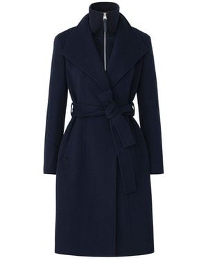 Mackage Norita-Zz 2-In-1 Double Face Wool Coat With Sash - Blue