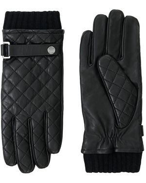 Mackage Reeve-Q Diamond Quilted Leather Gloves - Black