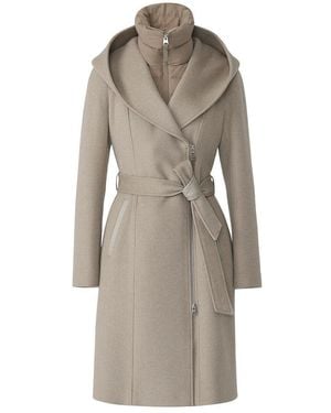Mackage Shia-Slbz 2-In-1 Double-Face Wool Coat With Removable Bib - Natural