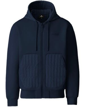Mackage Cruz Zip-Up Hybrid Vertical Quilt Hoodie - Blue