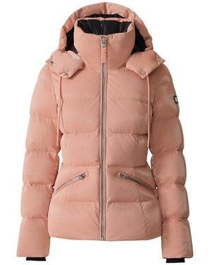 Mackage Madalyn-Glo High-Gloss Down Jacket With Removable Hood - Pink