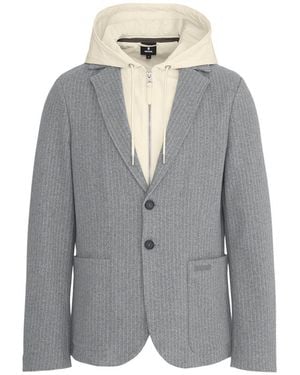 Mackage Wells-K 2-In-1 Brushed Knit Blazer With Removable Bib - Gray